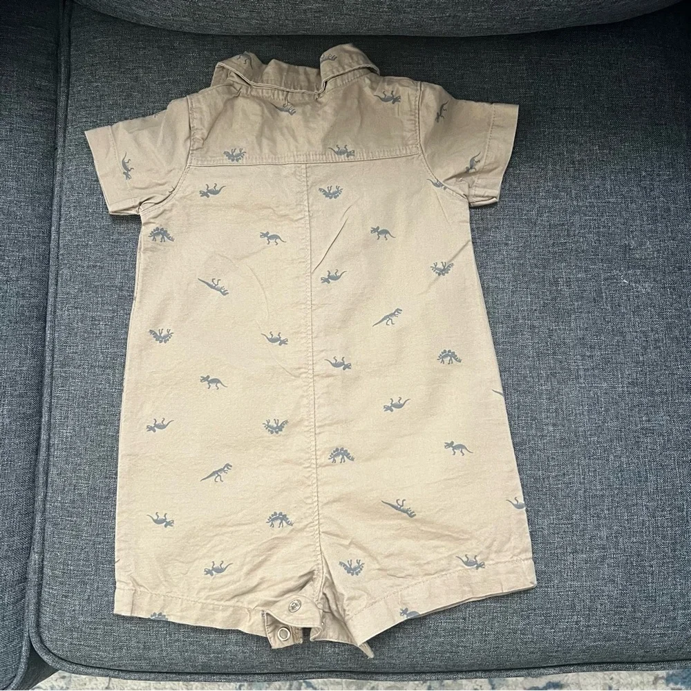 Carter's Beige Dinosaur Print Romper